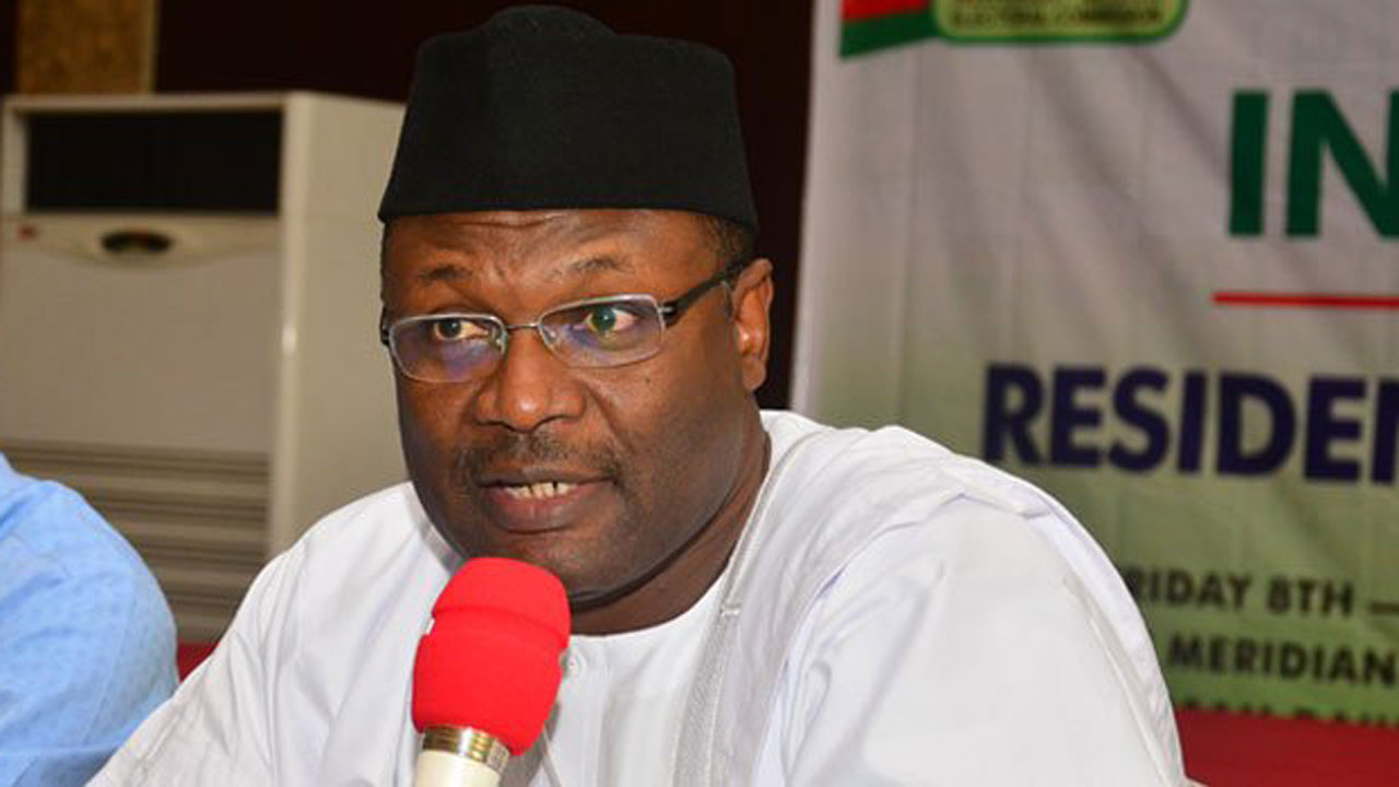 •INEC logo and INEC chairman, Prof. Yakubu Mahmoud