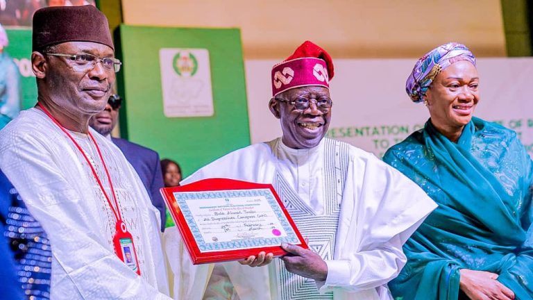 tinubu display certificate