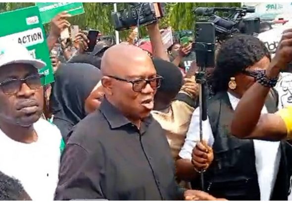 Peter Obi joins protests