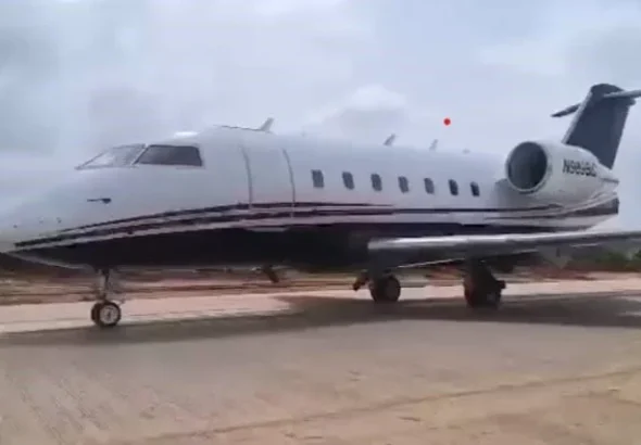 Airplane on road