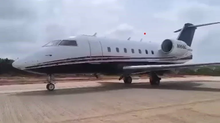 Airplane on road