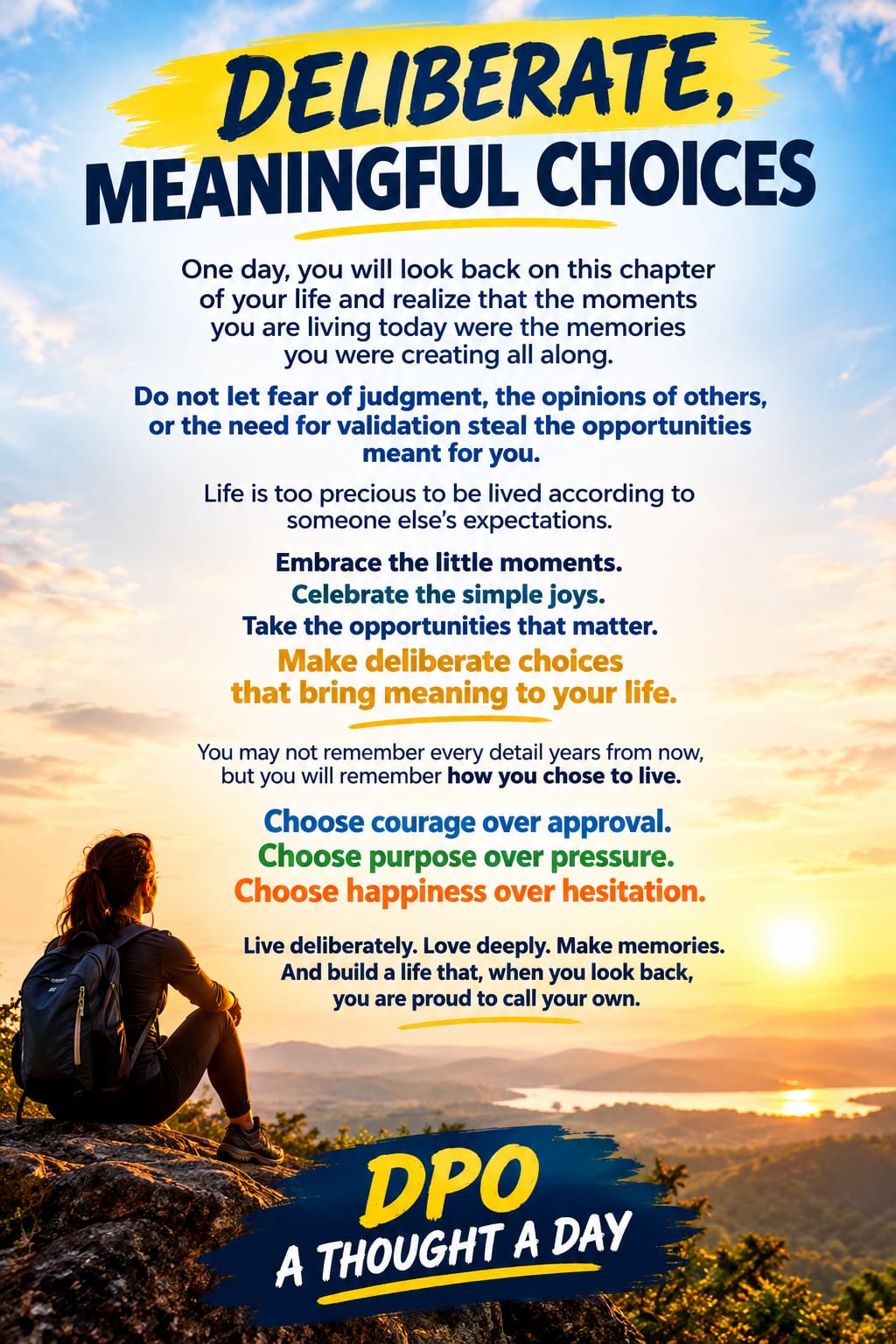 BE DELIBRATE, TAKE MEANINGFUL CHOICES