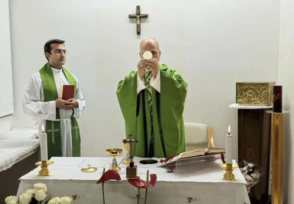 Pope in church