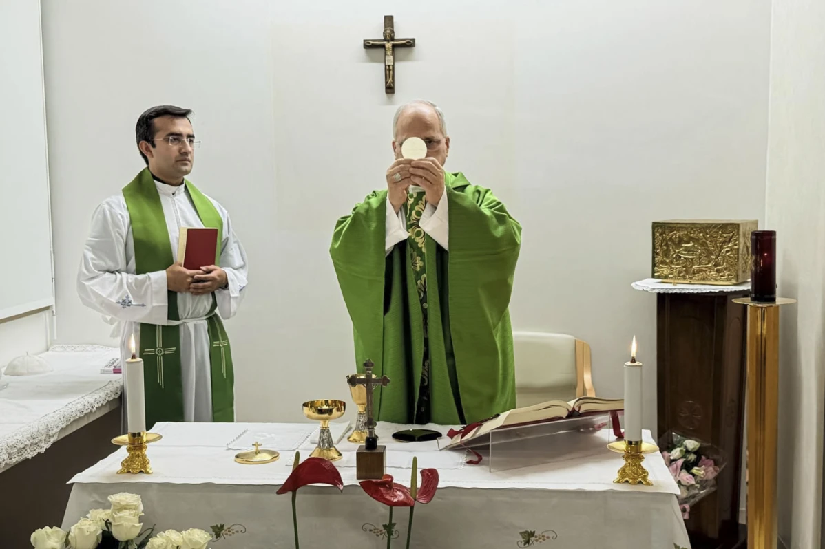 Pope in church